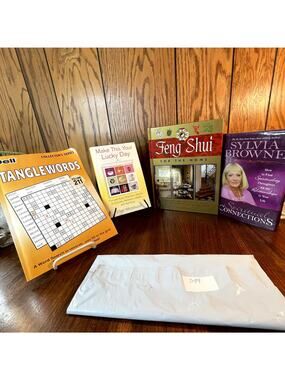4 books Feng Shui, Lucky Day, Spiritual Connections, Tangewords Puzzles
